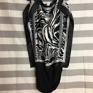 Zebra Print Scarf Dress